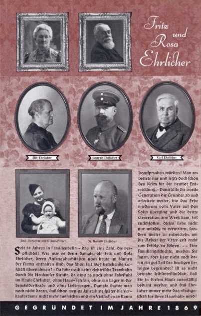 Historische Aufnahme der Firma Ehrlicher, München